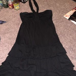 Strapless dress with ruffled bottom